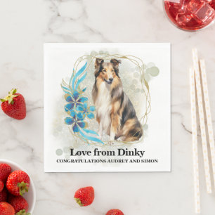 Serviette En Papier Serviettes de mariage pour chien Collie avec photo