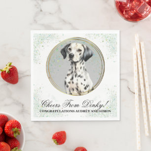 Serviette En Papier Serviettes de mariage pour chien dalmate avec phot