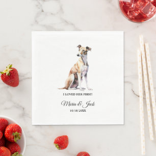 Serviette En Papier Serviettes de mariage pour chien Greyhound avec ph