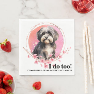 Serviette En Papier Serviettes de mariage pour chien Havanais avec pho