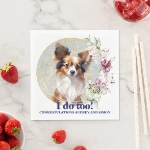 Serviette En Papier Serviettes de mariage pour chien Papillon avec pho