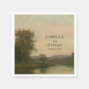 Serviette En Papier Serviettes de mariage pour paysage d'art fin
