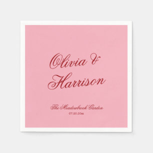 Serviette En Papier Serviettes de mariage romantiques minimales rose r