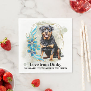 Serviette En Papier Serviettes de mariage Rottweiler avec photo de chi