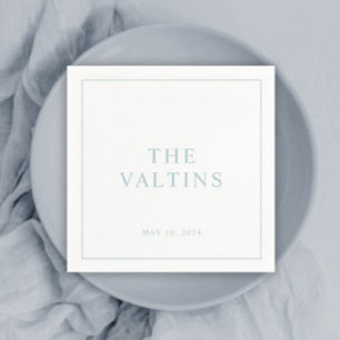 Serviette En Papier Serviettes de mariage Simple Typography Dusty Blue