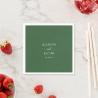 Serviettes de mariage vert chasseur classiques