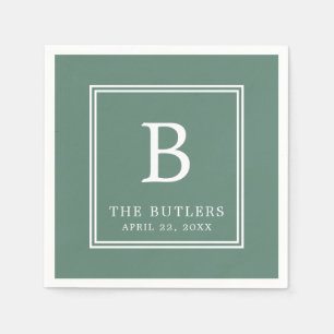Serviette En Papier Serviettes de Mariage vert Eucalyptus personnalisé