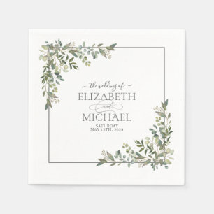 Serviette En Papier Serviettes de Mariage vert Eucalyptus Sage Botaniq