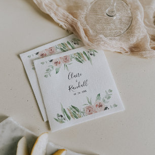 Serviette En Papier Serviettes de Mariage vert rose pâle