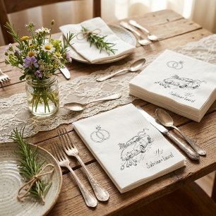 Serviette En Papier Serviettes de mariage voiture vintage fantaisiste
