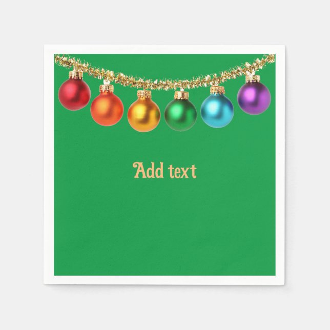 Serviette En Papier Serviettes de Modèle décoratif vert Noël (Devant)