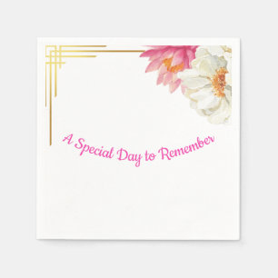 Serviette En Papier Serviettes de naissance à l'aquarelle florale