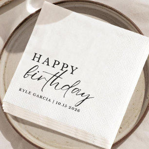Serviette En Papier Serviettes de naissance personnalisées avec texte