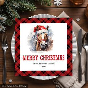 Serviette En Papier Serviettes de Noël à carreaux Western de ferme