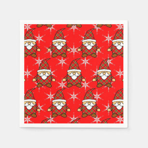 Serviette En Papier Serviettes de Noël à motif de gnome en carton mign