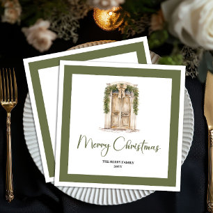 Serviette En Papier Serviettes de Noël à nom de famille avec écriture