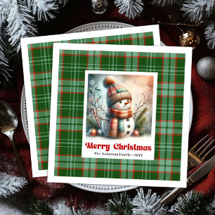 Serviette En Papier Serviettes de Noël adorables de bonhomme de neige
