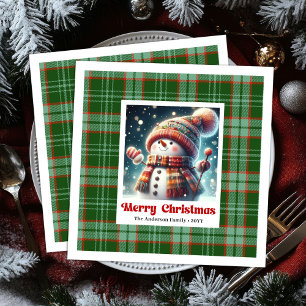 Serviette En Papier Serviettes de Noël Bonhomme de Neige Personnalisée