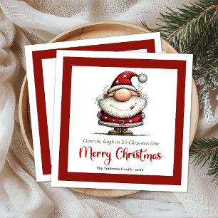 Serviette En Papier Serviettes de Noël dessinées à la main avec fantai