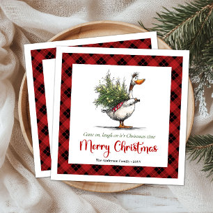 Serviette En Papier Serviettes de Noël drôles Canard Humour Fantaisist