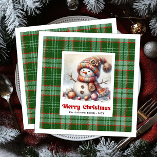 Serviette En Papier Serviettes de Noël drôles de bonhomme de neige édi
