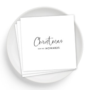Serviette En Papier Serviettes de Noël élégantes avec main noire Lettr