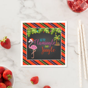 Serviette En Papier Serviettes de Noël Jingle et flamingle - Bl