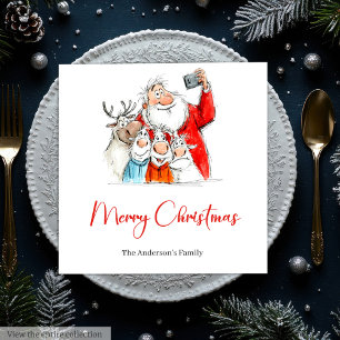 Serviette En Papier Serviettes de Noël personnalisées de Père Noël drô