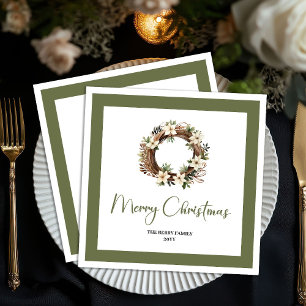 Serviette En Papier Serviettes de Noël personnalisées pour famille con