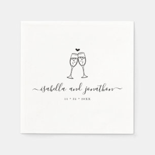Serviette En Papier Serviettes de pain au champagne personnalisées