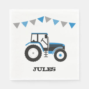 Serviette En Papier Serviettes de papier bleues de fête d'anniversair