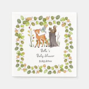 Serviette En Papier Serviettes de papier d'amis animaux de forêt de