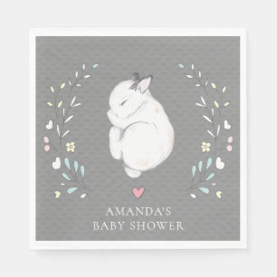 Serviette En Papier Serviettes de papier de baby shower de lapin de