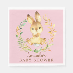 Serviette En Papier Serviettes de papier de lapin de baby shower doux