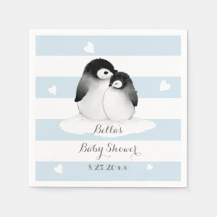 Serviette En Papier Serviettes de papier de pingouin bleu