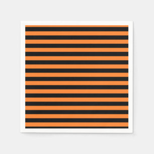 Serviette En Papier Serviettes de papier de rayures oranges et noires