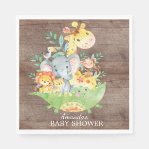 Serviette En Papier Serviettes de papier de safari de baby shower