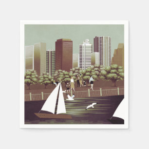 Serviette En Papier Serviettes de paysage urbain