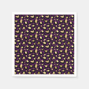 Serviette En Papier Serviettes de poster de animal violet léopard/guép