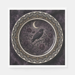 Serviette En Papier Serviettes de table corbeau gothique victorien