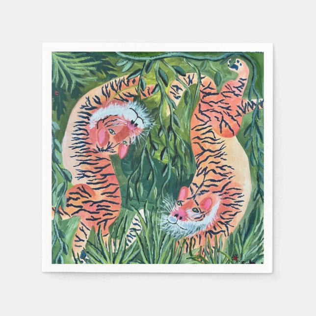 Serviette En Papier Serviettes de tigre (Devant)