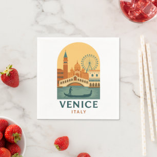 Serviette En Papier Serviettes de voyage Venise Italie vintage – Ville