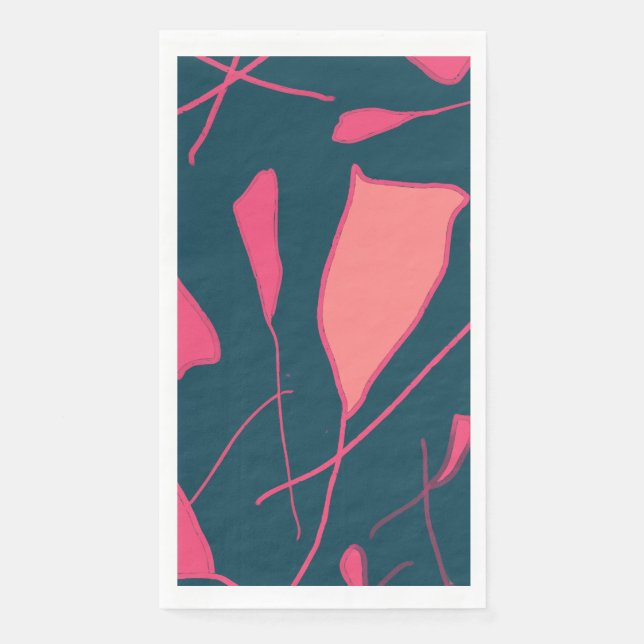 Serviette En Papier Serviettes d'hôtes en papier rose clair moderne (Devant)