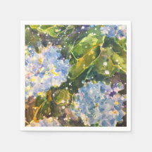 Serviettes d'impression d'aquarelle Hydrangea