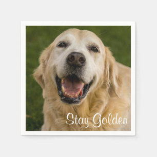 Serviette En Papier Serviettes d'or de cocktail de golden retriever de