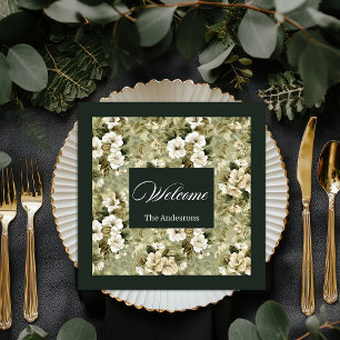 Serviette En Papier Serviettes d'or personnalisées Design botanique ch