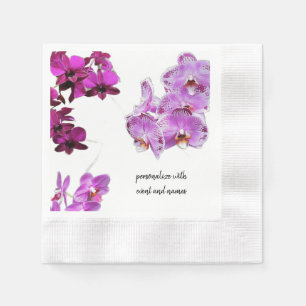 Serviette En Papier Serviettes d'orchidées violettes