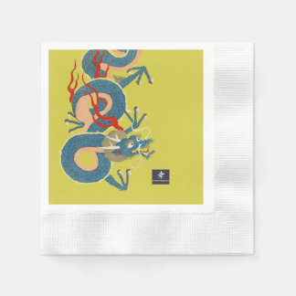 SERVIETTE EN PAPIER SERVIETTES DRAGON ASIATIQUE AVEC KANJI BONHEUR