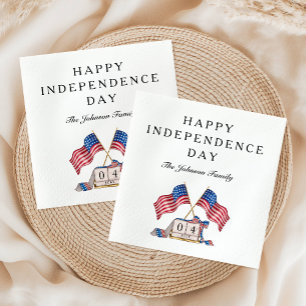 Serviette En Papier Serviettes Drapeau USA Fête Nationale