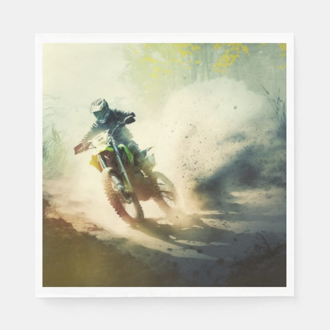 Serviette En Papier Serviettes du Motocross Party (Devant)